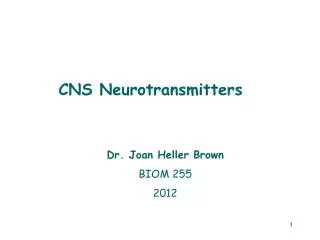 Dr. Joan Heller Brown BIOM 255 2012