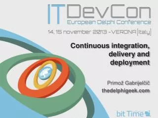 Continuous integration, delivery and deployment
