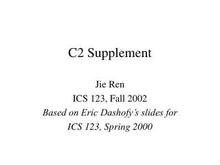 C2 Supplement