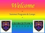 Georgetown College Summer Camp Check-In Procedures - slide 1
