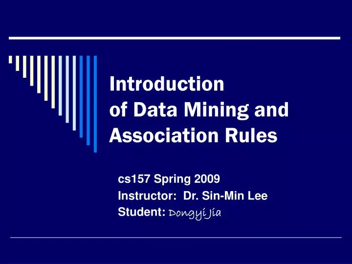 introduction of data mining and association rules