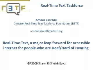 Real-Time Text Taskforce