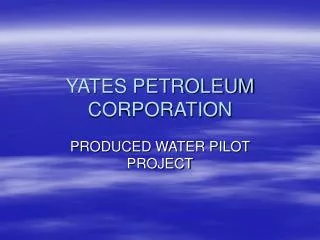 YATES PETROLEUM CORPORATION