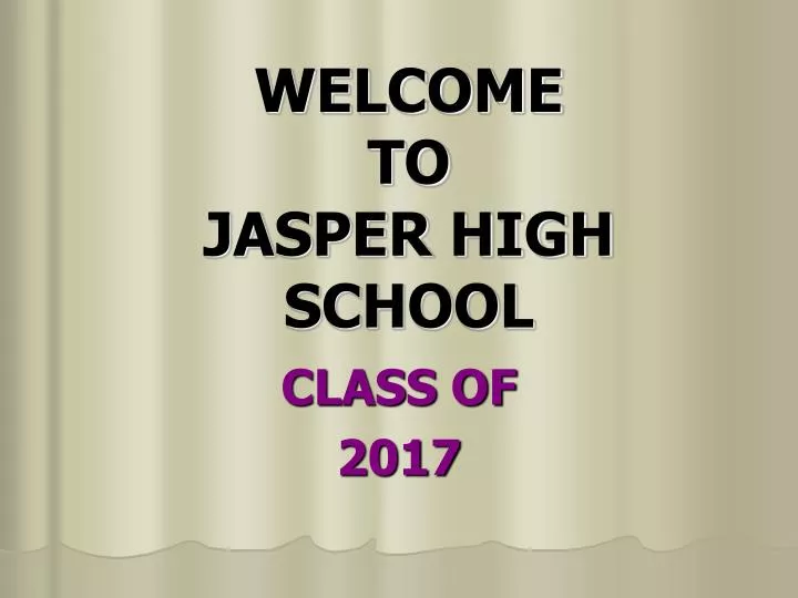welcome to jasper high school