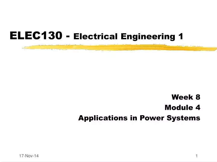 elec130 electrical engineering 1