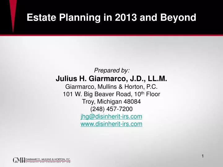 estate planning in 2013 and beyond