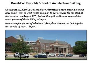 Donald W. Reynolds School of Architecture Building
