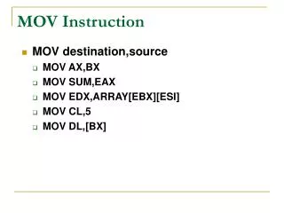 MOV Instruction