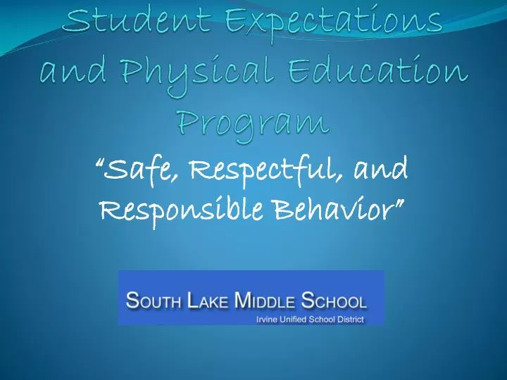 student expectations and physical education program