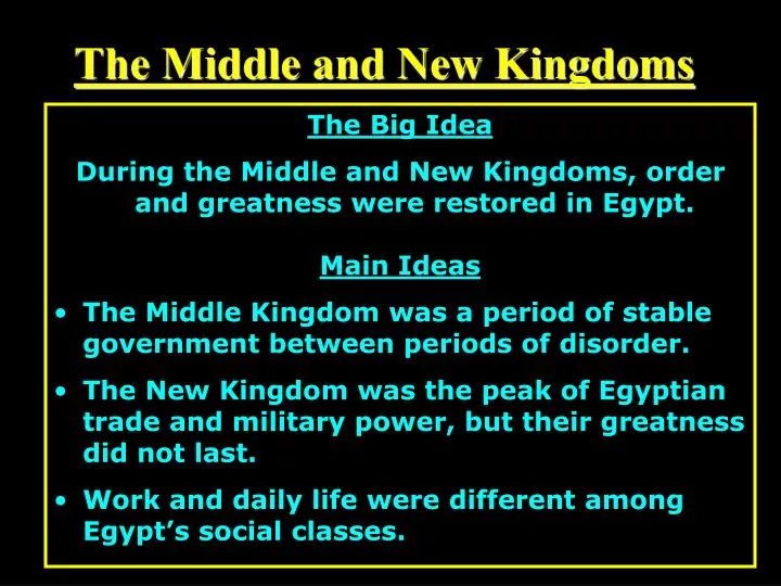 the middle and new kingdoms