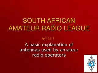 SOUTH AFRICAN AMATEUR RADIO LEAGUE