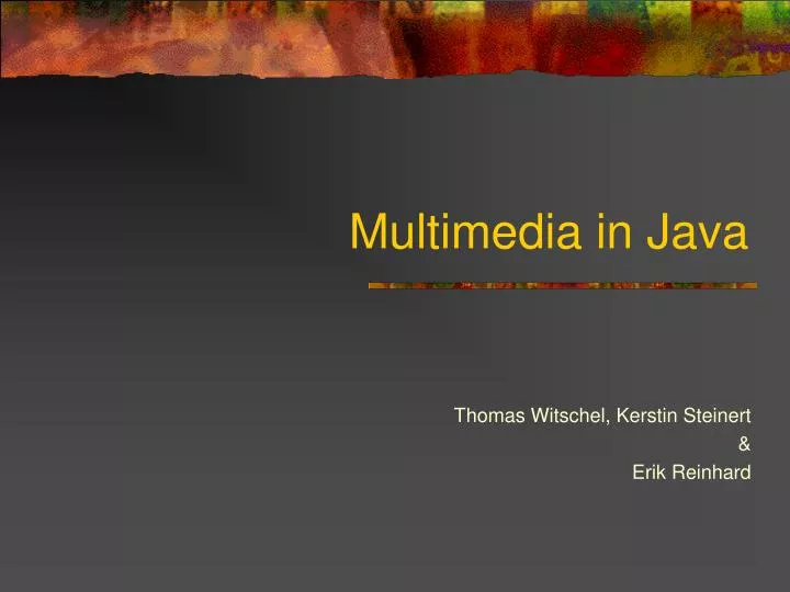 multimedia in java