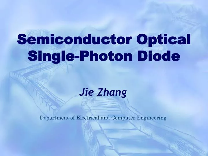 semiconductor optical single photon diode
