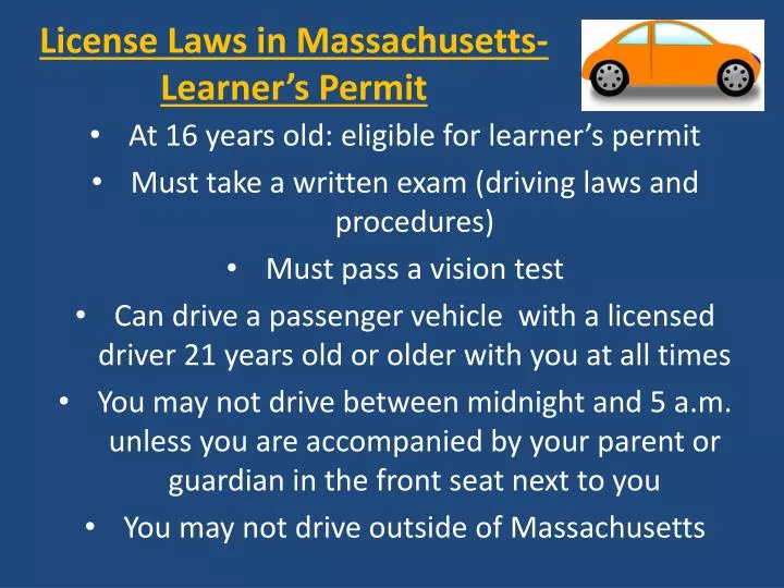 license laws in massachusetts learner s permit