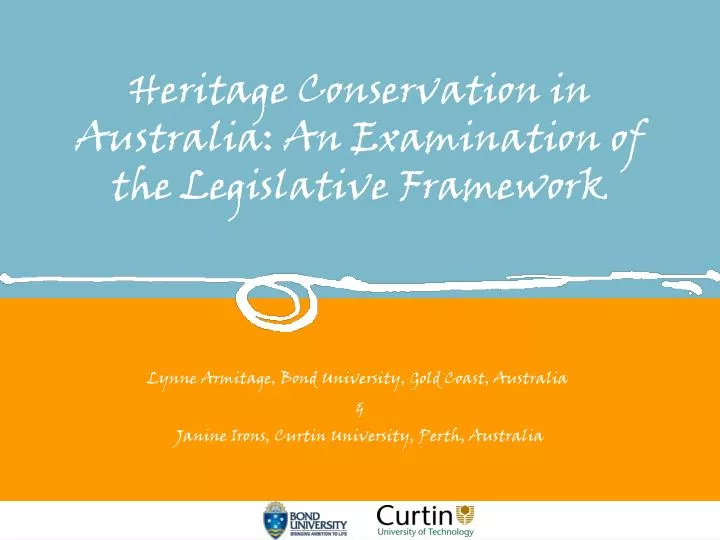 heritage conservation in australia an examination of the legislative framework