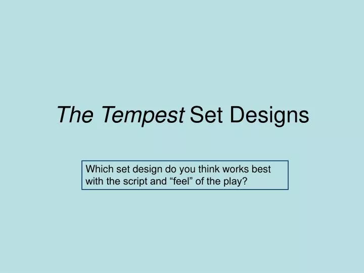 the tempest set designs