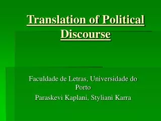 translation of political discourse