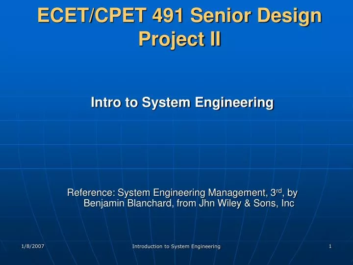 ecet cpet 491 senior design project ii