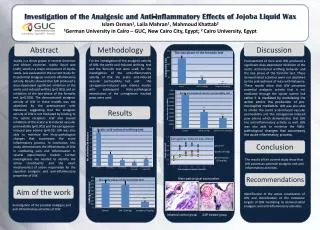Investigation of the Analgesic and Anti-inflammatory Effects of Jojoba Liquid Wax