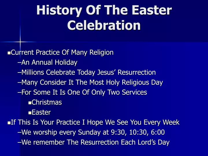 history of the easter celebration