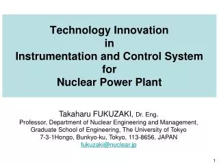 Technology Innovation in Instrumentation and Control System for Nuclear Power Plant