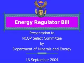 Energy Regulator Bill