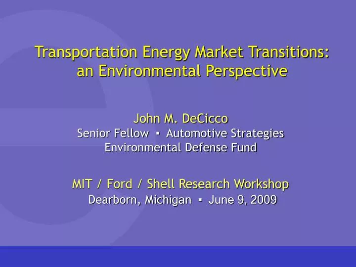 transportation energy market transitions an environmental perspective