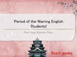 Period of the Warring English Students!