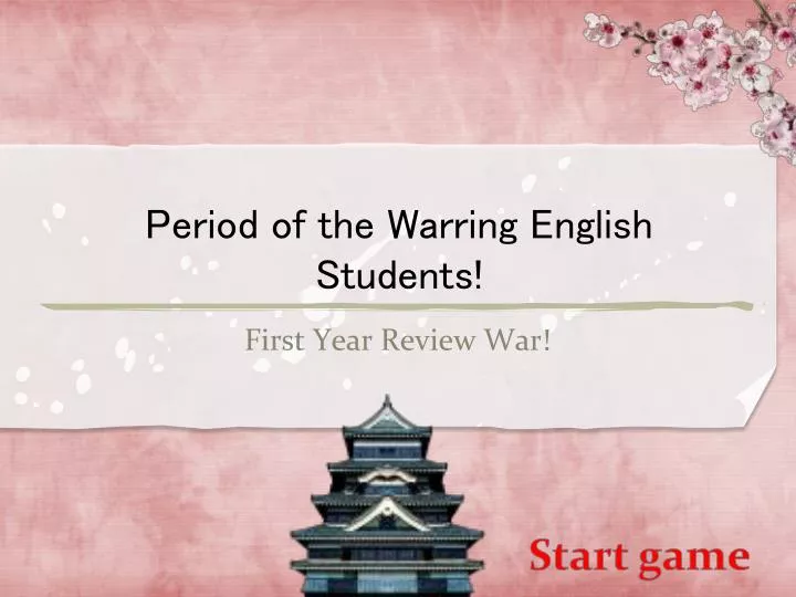 period of the warring english students