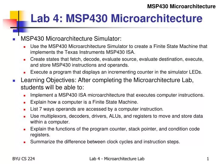 lab 4 msp430 microarchitecture