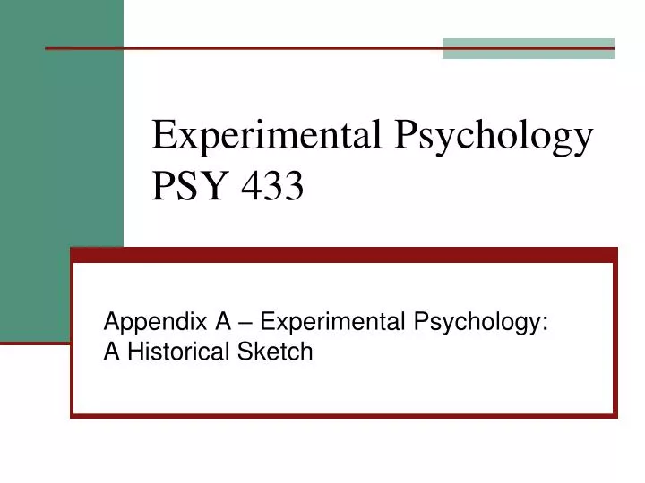 experimental psychology psy 433
