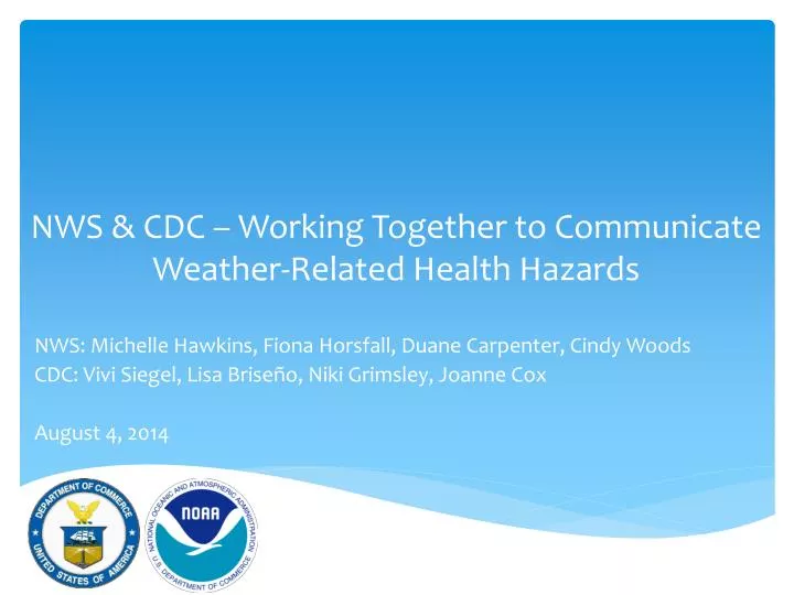 nws cdc working together to communicate weather related health hazards