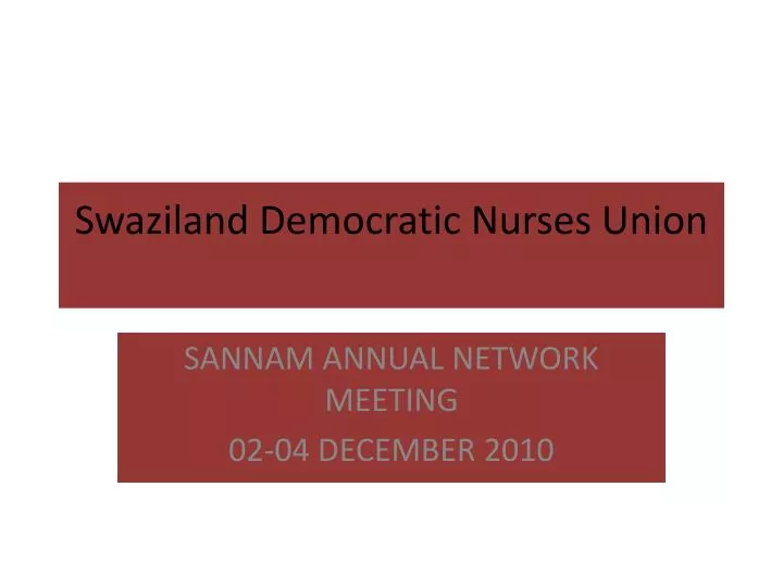swaziland democratic nurses union