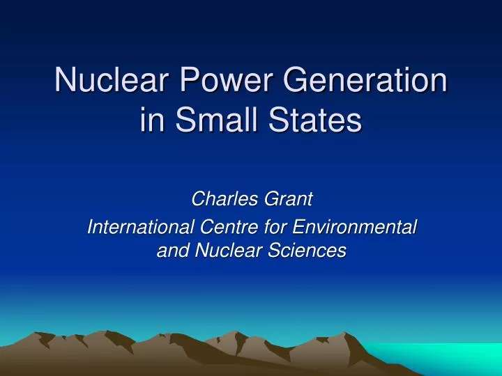 nuclear power generation in small states