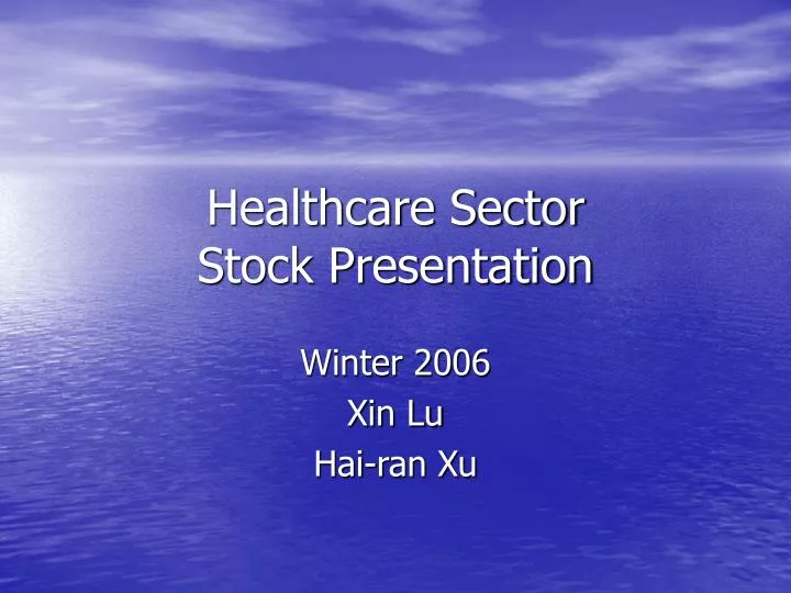 healthcare sector stock presentation