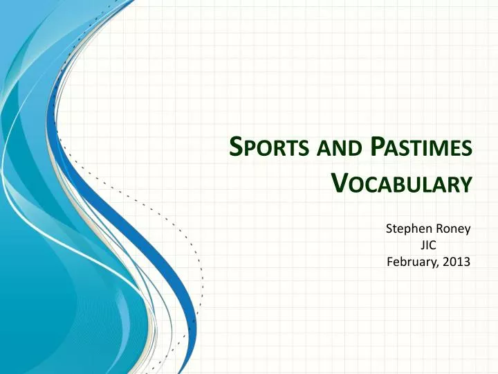 sports and pastimes vocabulary