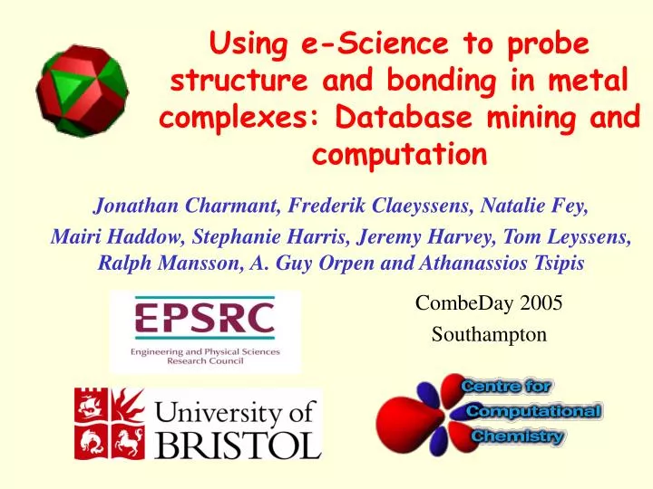 using e science to probe structure and bonding in metal complexes database mining and computation