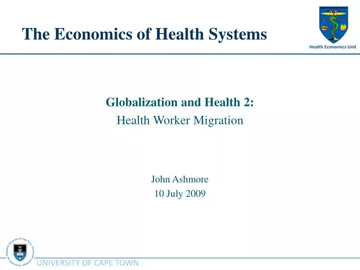 the economics of health systems