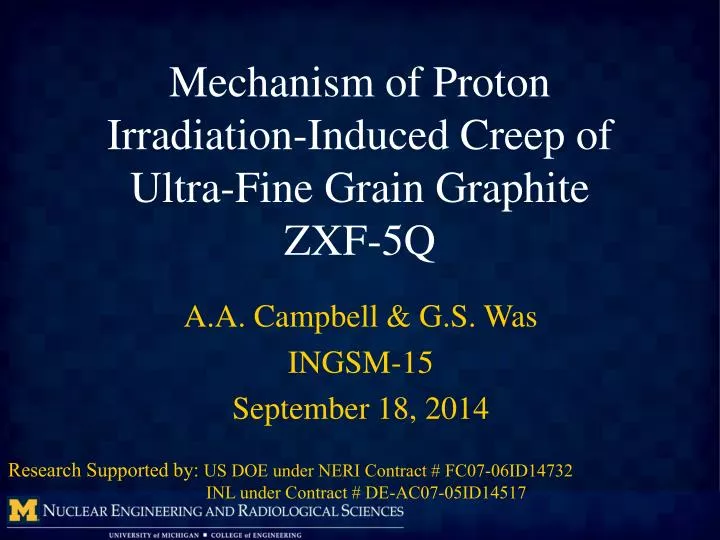 mechanism of proton irradiation induced creep of ultra fine grain graphite zxf 5q