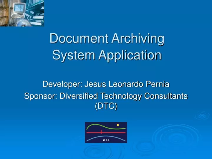 document archiving system application