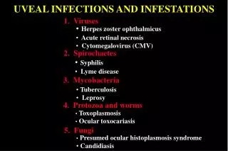 UVEAL INFECTIONS AND INFESTATIONS