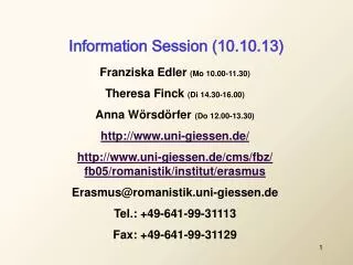 Information Session (10.10.13)