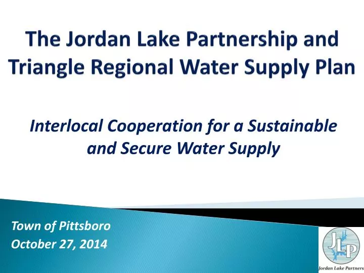 the jordan lake partnership and triangle regional water supply plan