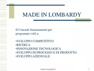made in lombardy