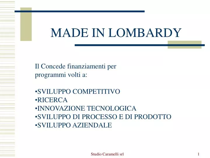 made in lombardy