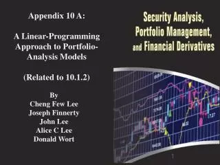 appendix 10 a a linear programming approach to portfolio analysis models related to 10 1 2