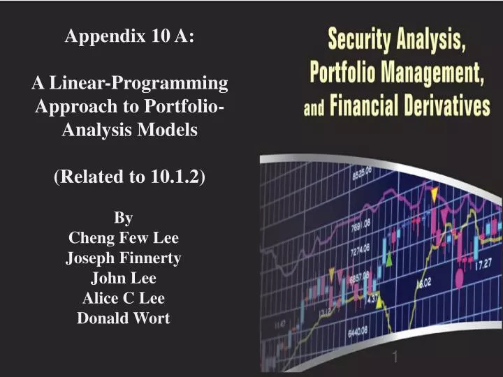 appendix 10 a a linear programming approach to portfolio analysis models related to 10 1 2