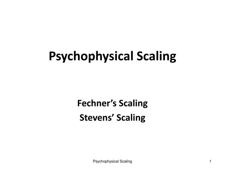 psychophysical scaling