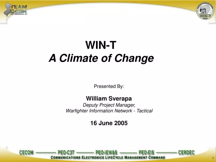 win t a climate of change