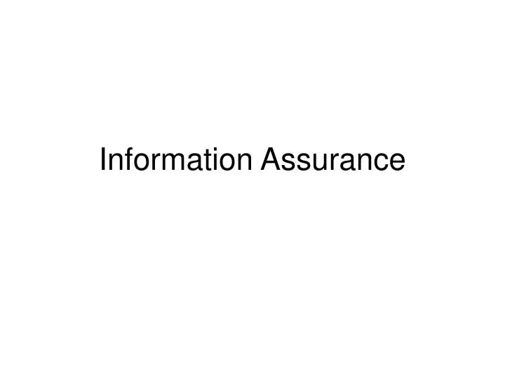 information assurance